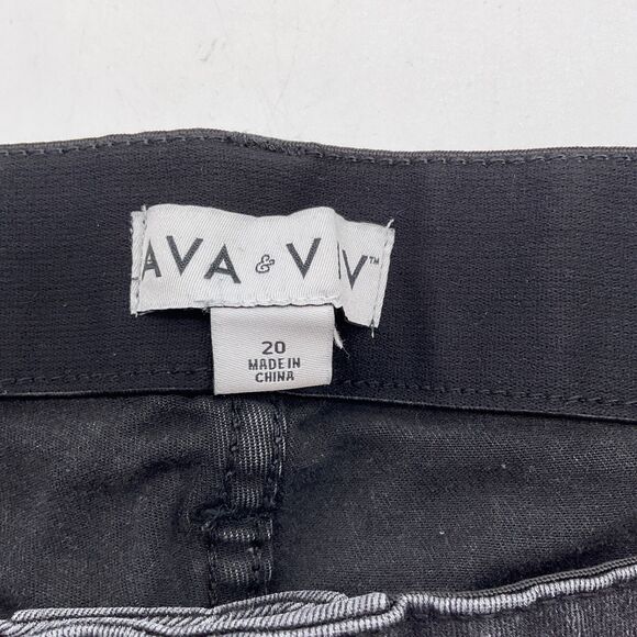 Ava & Viv Women's Mid Rise Skinny Jeans Crop Fringe Hem Size 20 Black - Picture 11 of 12